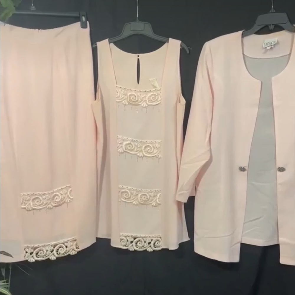 Women’s Dolce 3pc Skirt Set XL Pink